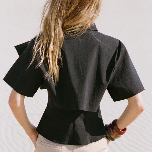 ZARA Double Layer Short Sleeve Shirt - Picture 2 of 8